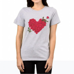 ZIMOXUAN naiste/Gril's Rose Flowers Print l&uuml;hikeste varrukatega T-s&auml;rgid S valge