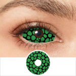 22MM Pink Bloodshot Sclera l&auml;&auml;tsed Omega Orange Halloweeni kontaktl&auml;&auml;tsed Scary Zombie Eye Objektiivid Sisaliku silmad Cospaly kontaktl&auml;&auml;tsed 22mm roheline