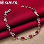 925 h&otilde;bedane v&otilde;lupunane AAA tsirkoonist k&auml;ev&otilde;ru ehted 20cm