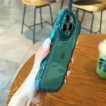 Ebakorrap&auml;rase lainelise &auml;&auml;risega l&auml;bipaistev &uuml;hev&auml;rviline iPhone'i &uuml;mbris, kokkup&otilde;rkevastane pehme silikoon&uuml;mbris telefonile Iphone14 13 12 11 Pro Max Xr Xs iPhone 12 Pro Max roheline