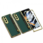 &Otilde;huke tavalisest nahast &uuml;mbris Samsung Galaxy Z Fold 4 5g kokkupandav 4 &uuml;mbris HD-trempereeritud kilega pliiatsi pesaga kukkumisvastase kattekihiga volditud4 Case & Screen Protector