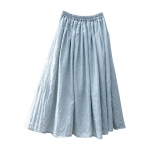 Kevadsuvi V&auml;rske soliidne Midi seelik Elastne v&ouml;&ouml;kohaga elegantne vintage naiste puuvillane linane seelik XXL