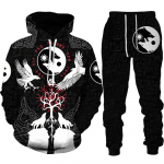 Kevad-s&uuml;gis 3D-prinditud &auml;geda kotka mustriga kapuutsid Dressipluus Meeste dressip&uuml;kste komplekt Unisex dressi&uuml;likond Mood Meeste R&otilde;ivakost&uuml;&uuml;m XL