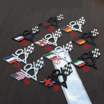 Metallist V8 Ameerika lipu auto embleemi m&auml;rgi kleebis kleebis auto stiil Ford Chevrolet Dodge džiibi Cadillac Buick Lincoln Chrysleri autotarvikutele 1