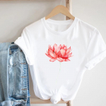 (Aasia suurus) Armas lilletrend Armsad 90ndate naiste tr&uuml;kitud T-s&auml;rgid R&otilde;ivaste mood T-s&auml;rk Naiste vabaaja l&uuml;hikeste varrukatega graafiline T-s&auml;rk S