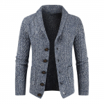 Fashion Lapel Casual kardigan mantel pikkade varrukatega &otilde;huke kootud kampsun L must