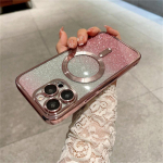 Magsafe Plating Gradient Glitter l&auml;bipaistev &uuml;mbris iPhone 11 12 13 14 Pro Max 14 Plus jaoks, pehme silikoonist magnetiline juhtmevaba laadimiskate iPhone 14 Pro Max must