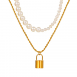 Retro Twist Lock mitmekihiline kaelakee Naine Retro geomeetriline kunst V&auml;rske kaelakee Wild kaelakee ehted