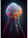 Moodsad fluorestseeruvad meduusist plakatid mereloomade l&otilde;uendimaaling seinakunstiga pilditr&uuml;kk elutoa kodukaunistamiseks 21x30cm No Frame