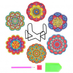 1 komplekt DIY Teemantmaalimise aluste Creative Rhinestone Coaster k&auml;sit&ouml;&ouml;komplekt koduseks s&ouml;&ouml;gilaua kaunistamiseks F