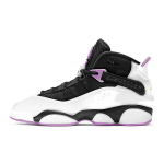 Air Jordan 6 Rings GS Valge Helelilla Laste tossud Volt Must Shock 323419-150 36