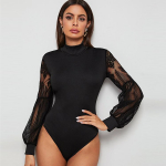Kevadsuvine pits Splice Slim Fit must Body Mood pikkade varrukatega &uuml;hes t&uuml;kis kombinesoon naiste p&uuml;ksid S must