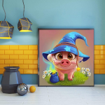 5D isetehtud teemantmaaling, roosa p&otilde;rsa teemanttikandid, t&auml;ispikk anime ristpistes komplektid kodukaunistusega k&auml;sitsi valmistatud kingitus Round 30x30cm