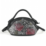 Johnature Retro reljeefne k&auml;sitsi maalitud k&auml;ekott Ehtsast nahast naiste kott Mitmek&uuml;lgsed veisenahast &otilde;lakottid sinine