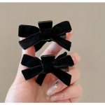 Korea Velvet Bow Juukseklamber Magus Must Punane Vibu V&auml;ike Juukse K&uuml;&uuml;s Klamber Printsessi Peakate T&uuml;drukute Naiste Juuksek&uuml;&uuml;s Klamber