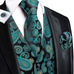 Hi-Tie Tuxedo vest meestele, &uuml;likond, vest kaelaside, taskur&auml;tik, mansetin&ouml;&ouml;bid pulma&auml;ri jaoks XL