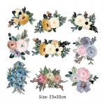 Akvarell Lilleparches Thermal Press Parches Ropa riided kleebised isetegemise kuumapressid aplikatsiooniga T-s&auml;rgid kapuutsid Triikimiskleebised