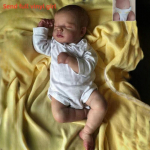 Elutruu 49 cm Reborn Babies Doll M&auml;nguasjad LOULOU K&auml;sitsi valmistatud 3D Nahaveenide Vere N&auml;htav Simulatsioon Baby Rebirth Nukk T&otilde;elise v&auml;limusega suletud silmadega Vasts&uuml;ndinud nukud