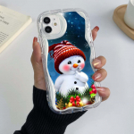 Samsung A24 iPhone 15 jaoks Xiaomi Poco X5 Redmi 13c Huawei Honor 90 telefoni&uuml;mbrised A7 Merry Christmas Bear Deer art armas eksklusiivne Kreemmustriline pehme &uuml;mbris for iPhone 6 valge