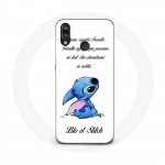 &Uuml;mbris Huawei P20 Lite Lilo ja Stitch Ohana Quote White jaoks