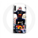 Musta punase ja kollase v&auml;rviga &uuml;mbris Samsung Galaxy A50 vormel 1 Verstappeni F1 v&otilde;idus&otilde;itja jaoks