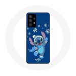 Coque pour Samsung Galaxy A13 5G Stitch neige No&euml;l bleu