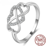 925 h&otilde;bedast s&otilde;rmused naistele k&otilde;rgpoleeritud kuuptsirkooniumoksiidoksiidist l&otilde;pmatuse ja s&uuml;dame tuhmumiskindel mugav sobiv s&otilde;rmus 10&925 sterling silver white
