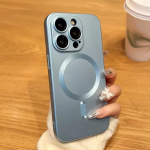 Luksuslik plaat Magsafe'i magnetilise juhtmevaba laadimis&uuml;mbrise jaoks iPhone 16 15 14 Plus 13 12 11 Pro Max klaasist kaamera kaitsekate For iPhone 15 Pro Max must