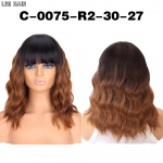 MISS PARUKAS S&uuml;nteetiline laineline parukas tukkidega L&uuml;hikese stiiliga naiste parukas Rollim&auml;ng, mis sobib t&uuml;drukute peoks kasutamiseks Parukas 35cm