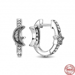 Uued 925 Sterling h&otilde;bedast k&otilde;rvar&otilde;ngad ja k&otilde;rvar&otilde;ngad Crescent Moon & Stars helmestega r&otilde;ngask&otilde;rvar&otilde;ngad naistele ehted ehtsad kingitused