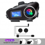 Q58-Max Mootorratta sisetelefoni kiiver peakomplekt BT5.3 500M intercomunicador Moto FM raadio Muusika jagamine LCD-ekraaniga k&otilde;rvaklapid kahele s&otilde;itjale 2024 Uusim Hard Mic 1Pcs
