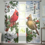 Talvine lumi Berry Robin l&auml;bipaistvad kardinad Magamistuba Voile kardin Elutoa aken L&auml;bipaistvad kardinad K&ouml;&ouml;k t&uuml;llkardinad 135W x 114H(cm)
