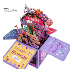 3D-&otilde;nnitluskaart K&auml;sit&ouml;&ouml;na valmistatud s&uuml;nnip&auml;evakaart T&auml;iskasvanutele Lastele K&auml;sitsi valmistatud pidustuskaart Kokkupandav t&auml;htp&auml;evakaart lilla