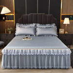 3 tk Smooth Elegant Style voodikattega &uuml;hev&auml;rviline voodi seelik pol&uuml;ester puuvillane King Queen voodilina komplekt koos padjap&uuml;&uuml;ridega 3 Pcs 120x200cm