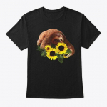 Koomiline unisex T-s&auml;rk Sunflower Sloth Lover S