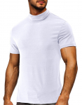 Meeste pehme T-s&auml;rk l&uuml;hikeste varrukatega Basic Turtleneck Slim Fit aluss&auml;rk Pullover Solid Tops Sportlikud treenings&auml;rgid meestele Summer Moisture Wicking Tee M valge