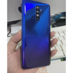 6.5  For Oppo realme X2 Pro Battery Cover Door Housing  Glass cover for Realme X2Pro RMX1931 Back Battery Cover With lenses Blue Add Frame