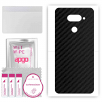 apgo Protective Skin Sticker for the back compatible with LG Q70, Wrap Film, Foil, Vinyl - Pattern Carbon Black