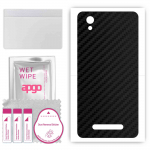 apgo Protective Skin Sticker for the back compatible with ZTE Blade A5 (2019), Wrap Film, Foil, Vinyl - Pattern Carbon Black