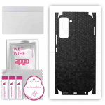 apgo Protective Skin Sticker for the back+sides compatible with Tecno Pop 5 Pro, Full Wrap Film, Foil, Vinyl - Pattern Black Honeycomb