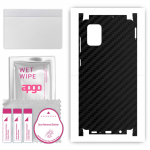 apgo Protective Skin Sticker for the back+sides compatible with Samsung Galaxy A71, Full Wrap Film, Foil, Vinyl - Pattern Carbon Black