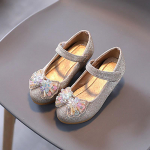 T&uuml;drukute k&otilde;rge kontsaga nahast kingad Bowknot Sequin Princess Kingad Laste kingad 28