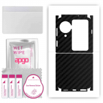 apgo Protective Skin Sticker for the back+sides compatible with Oppo Find N3 Flip, Full Wrap Film, Foil, Vinyl - Pattern Carbon Black