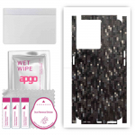 apgo Protective Skin Sticker for the back+sides compatible with OnePlus 10R 5G, Full Wrap Film, Foil, Vinyl - Pattern Carbon Black Pixel