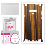 apgo Protective Skin Sticker for the back+sides compatible with Samsung Galaxy Note 9, Full Wrap Film, Foil, Vinyl - Pattern Tigerwood