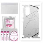 apgo Protective Skin Sticker for the back+sides compatible with Xiaomi Redmi Note 10 Pro, Full Wrap Film, Foil, Vinyl - Pattern White Marble