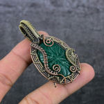 Emerald Natural Copper Wire Wrap Gift Jewelry Pendant 2.56 h2g68