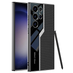 Luksuslik &uuml;li&otilde;huke nahast tagakaas pliiatsihoidjaga Samsung Galaxy S24 Ultra Plus 5G jaoks, kaamerakaitsega, telefoni&uuml;mbris Coque Funda For Samsung S24 gray