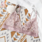 Seksikas naiste rinnahoidja pits juhtmevaba pesu Ultra &otilde;huke naiste lilleline voodrita aluspesu Seksikas bralette, pehme topp naiste intiimsed riided L roosa