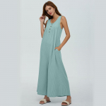 Naiste vabaaja kombinesoonid &Uuml;hes t&uuml;kis varrukateta n&ouml;&ouml;pideta ja taskutega kost&uuml;&uuml;mid Suvised tugevad hingavad kerged laia s&auml;&auml;rega pikad p&uuml;ksikummid S sinine